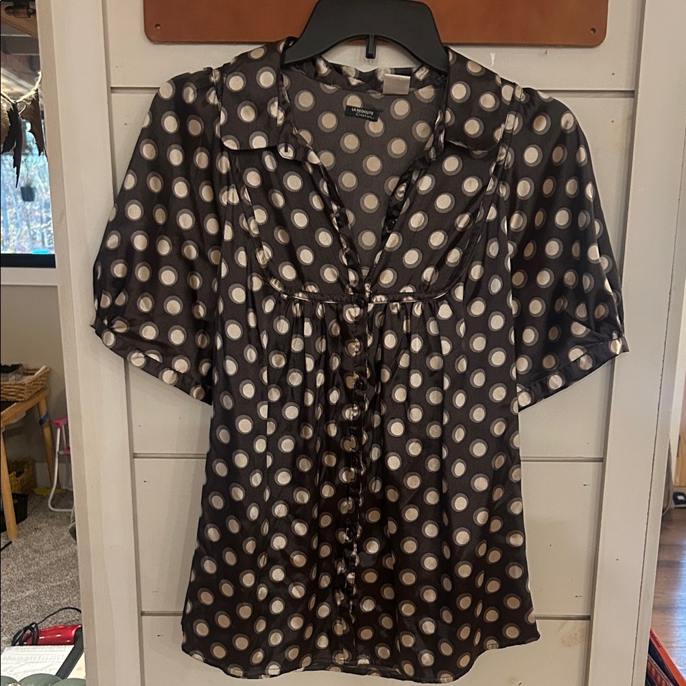 Polka Dot Satin Blouse